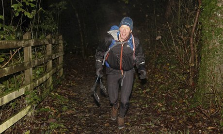 Nick Mead running in the dark