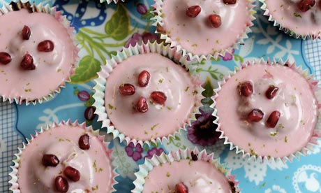 Pomegranate and lime cupcakes
