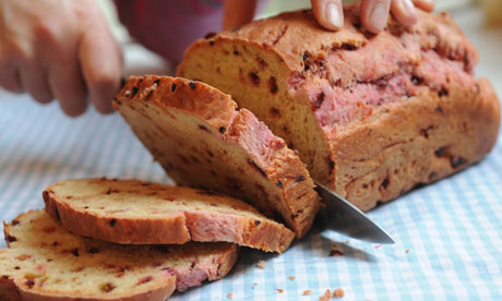 Hot pink beetroot and spelt flour bread