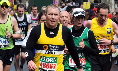 Charity runners at the London marathon Charity runners at the London marathon 