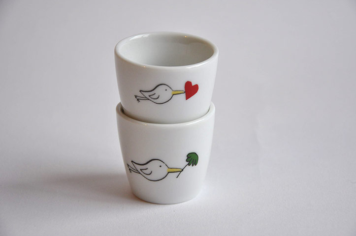 Simple things gallery: Love letter bird egg cups