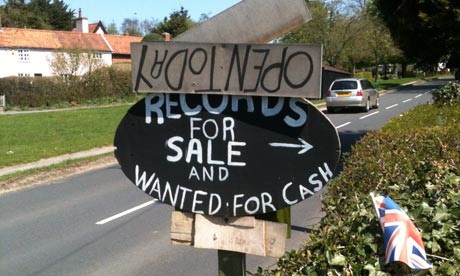 Rural record shop sign