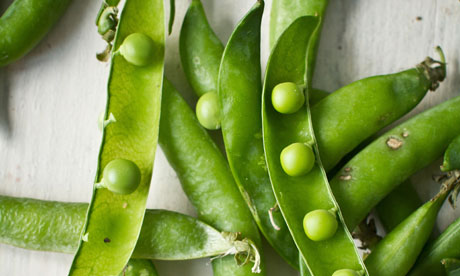 Fresh peas in their pods