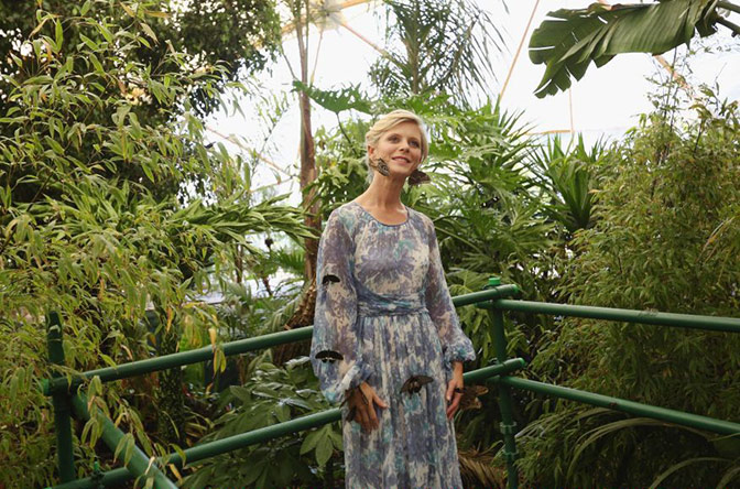 Hampton Court 2013: Emilia Fox in the butterfly dome at Hampton Court 2013