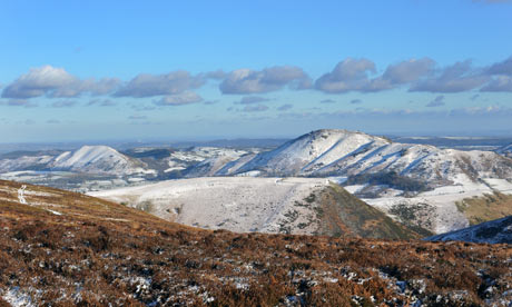 The Shropshire Hills covered in snow