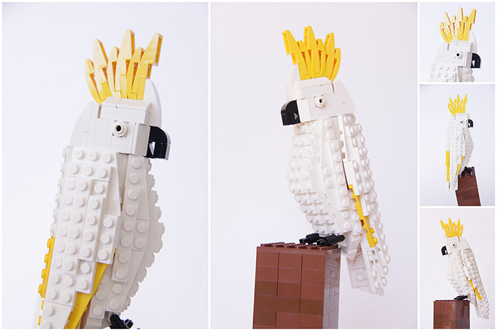 Lego birds of Oceania: Sophie the Sulphur Crested Cockatoo