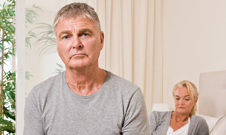 Worried couple in the bedroom