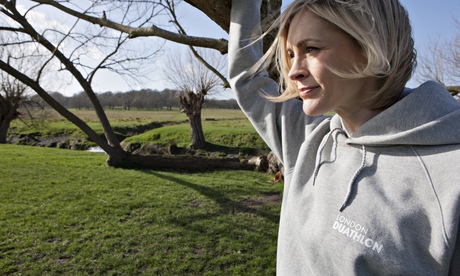 Jenni Falconer in Richmond Park, home of many deer and the London Duathlon