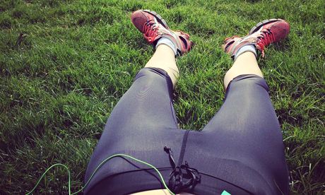 Recovering from a 16 miler in some sunny grass