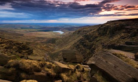 The view from Kinder Scout towards Kinder reservoir