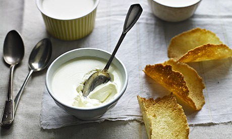 kerridge summer savory panna cotta with coconut tuile biscuits