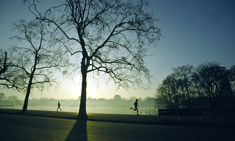 Running in the early morning