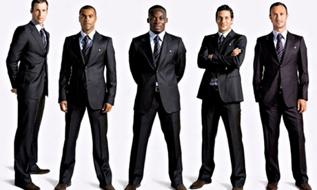 Chelsea players in Armani suits