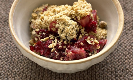 Blackberry and apple crumble