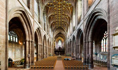 The nave of Chester Cathedral, Chester, Cheshire, England, UK