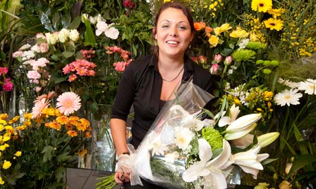 Florist Storm Emin with flowers