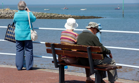 pensioners at seaside 