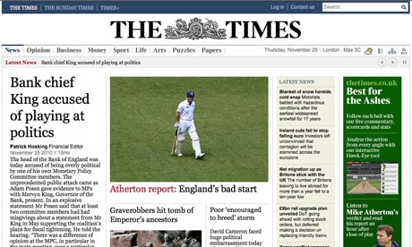 The Times website