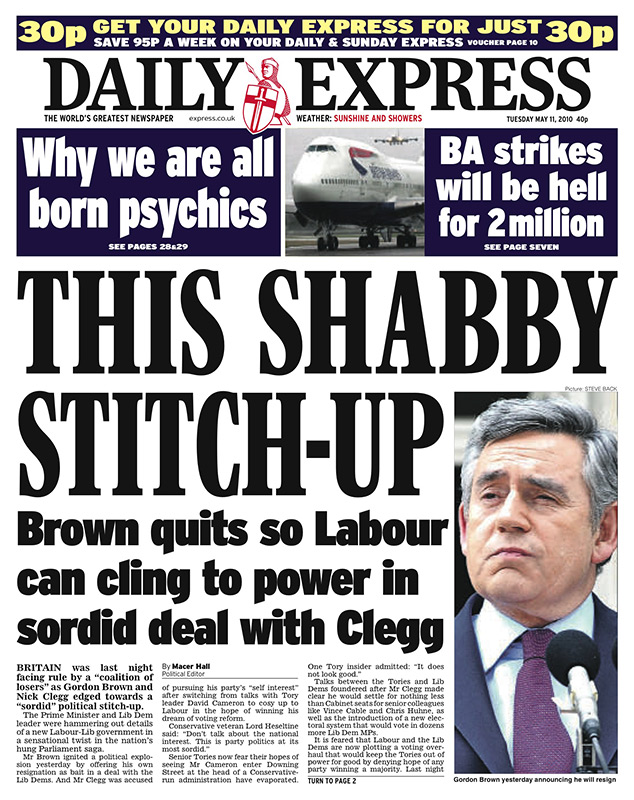 1105 front pages: 10 Express