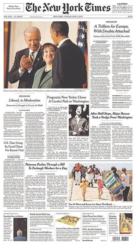 1105 front pages: 12 - New York Times
