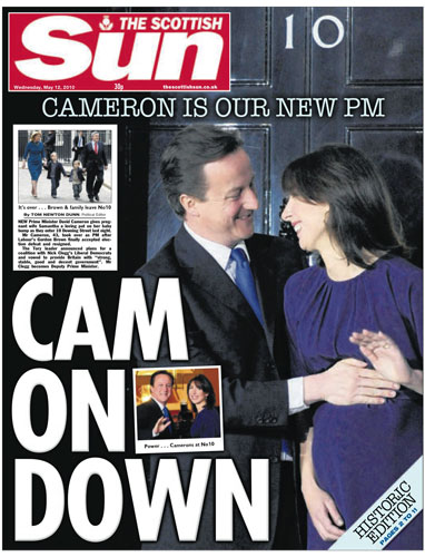 Cameron front pages: 02 - Scottish Sun
