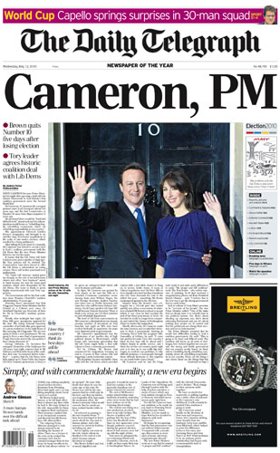 Cameron front pages: 04 - Telegraph