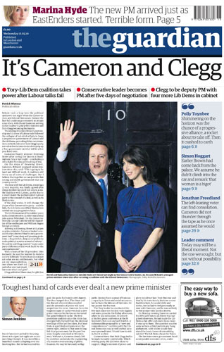 Cameron front pages: 06 - Guardian final