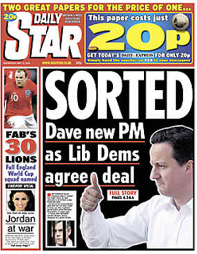 Cameron front pages: 13 - Daily Star