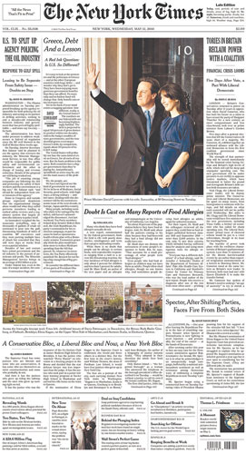 Cameron front pages: 15 - New York Times