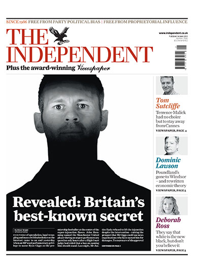 frontpagesgiggs: Independent Ryan Giggs