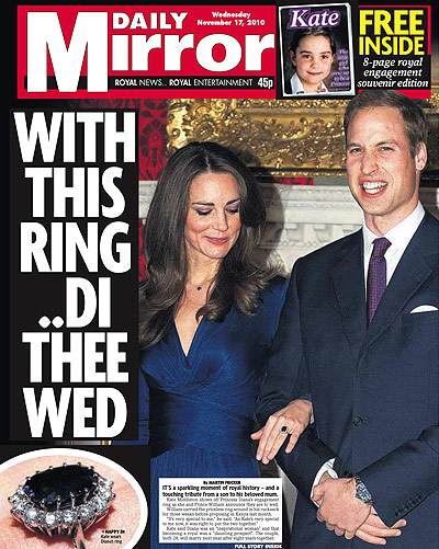 Royal front pages: Daily Mirror