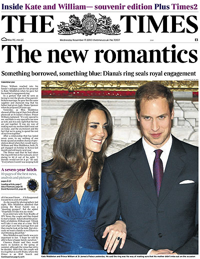 Royal front pages: Times