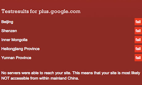 Google+ blocked in China