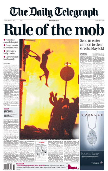 UK riots: Daily Telegraph