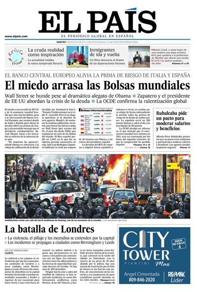 UK riots: El País, Spain