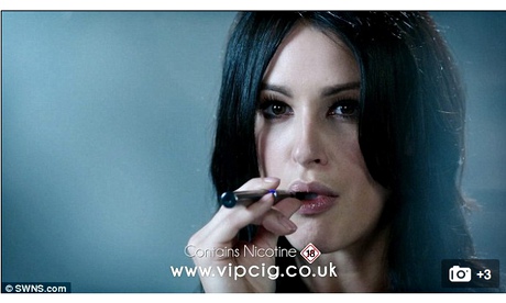 Woman smoking e-cigarette in VIP ad