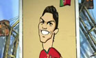 Cartoon of Cristiano Ronaldo in BBC Euro 2008 titles