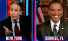 Still from Barack Obama on The Daily Show with Jon Stewart