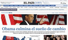El Pais website - Obama coverage