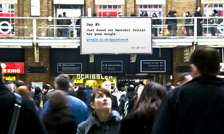 Google advert in Liverpool Street station