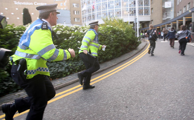 Question Time protests: Police chase demonstrators after they stormed BBC Television Centre