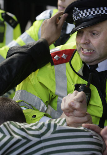 Question Time protests: Anti-BNP demonstrators clash with police
