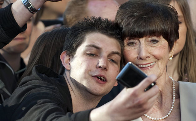 Bafta TV awards 2009: June Brown has her picture taken with a fan