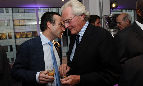 Lionel Barber, editor of the Financial Times, with Michael Heseltine