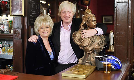 EastEnders: Barbara Windsor and Boris Johnson. Photograph: BBC/PA