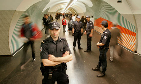 French police do security checks at the Gare du Nord