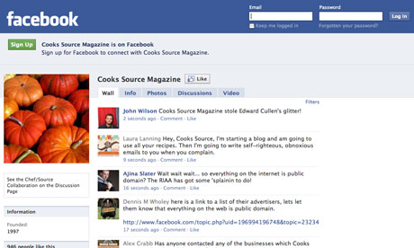 Cooks Source Facebook page