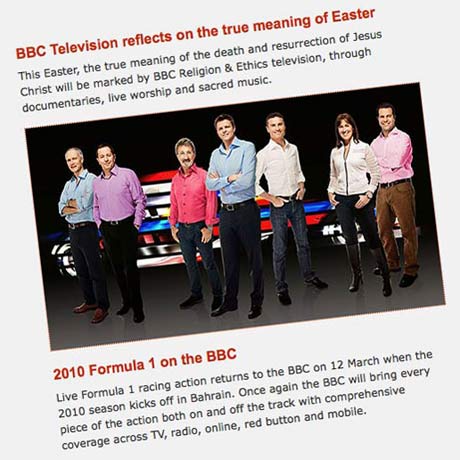 BBC press office's Easter listings