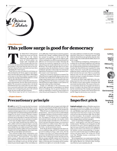 The Independent redesign: Page two of the Viewspaper