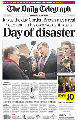 Gordon Brown bigot row: Daily Telegraph